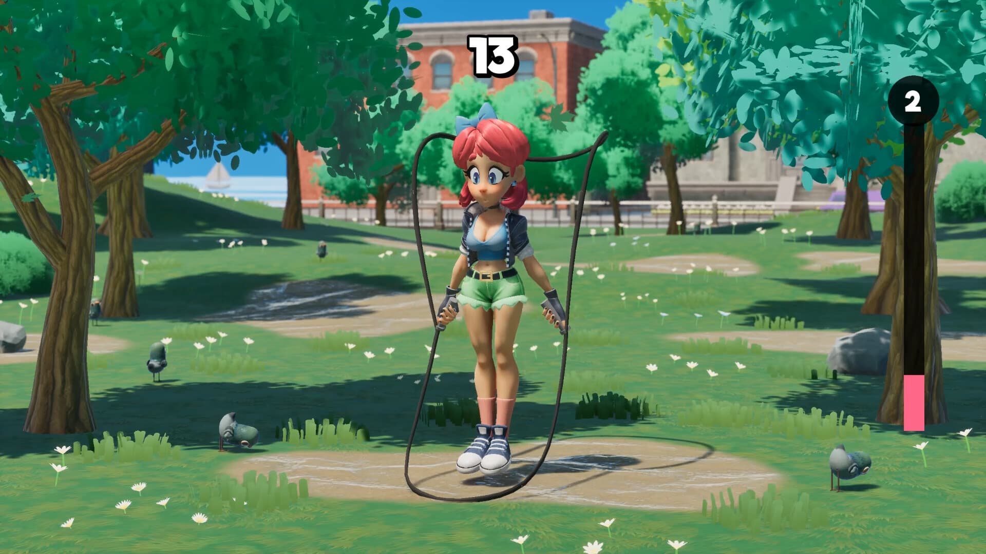 Scarlet clearing an active rope
