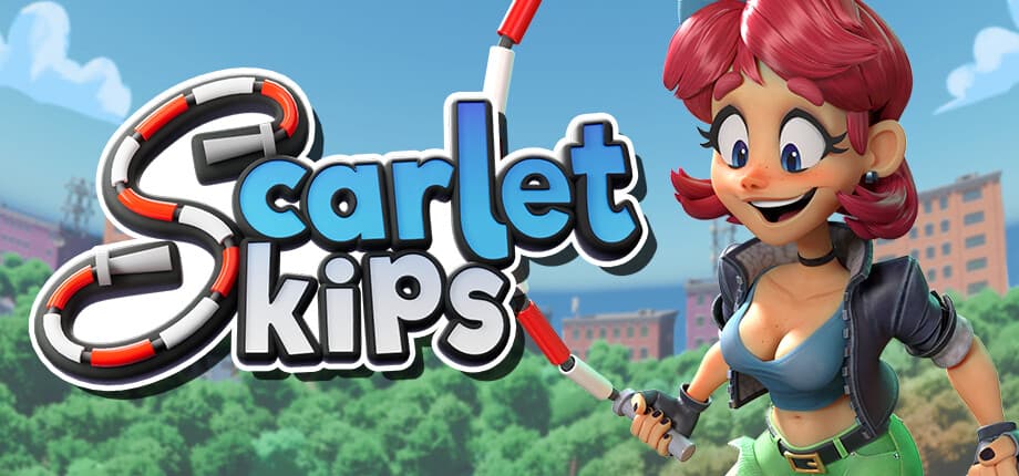 Scarlet Skips key art with the logo and Scarlet